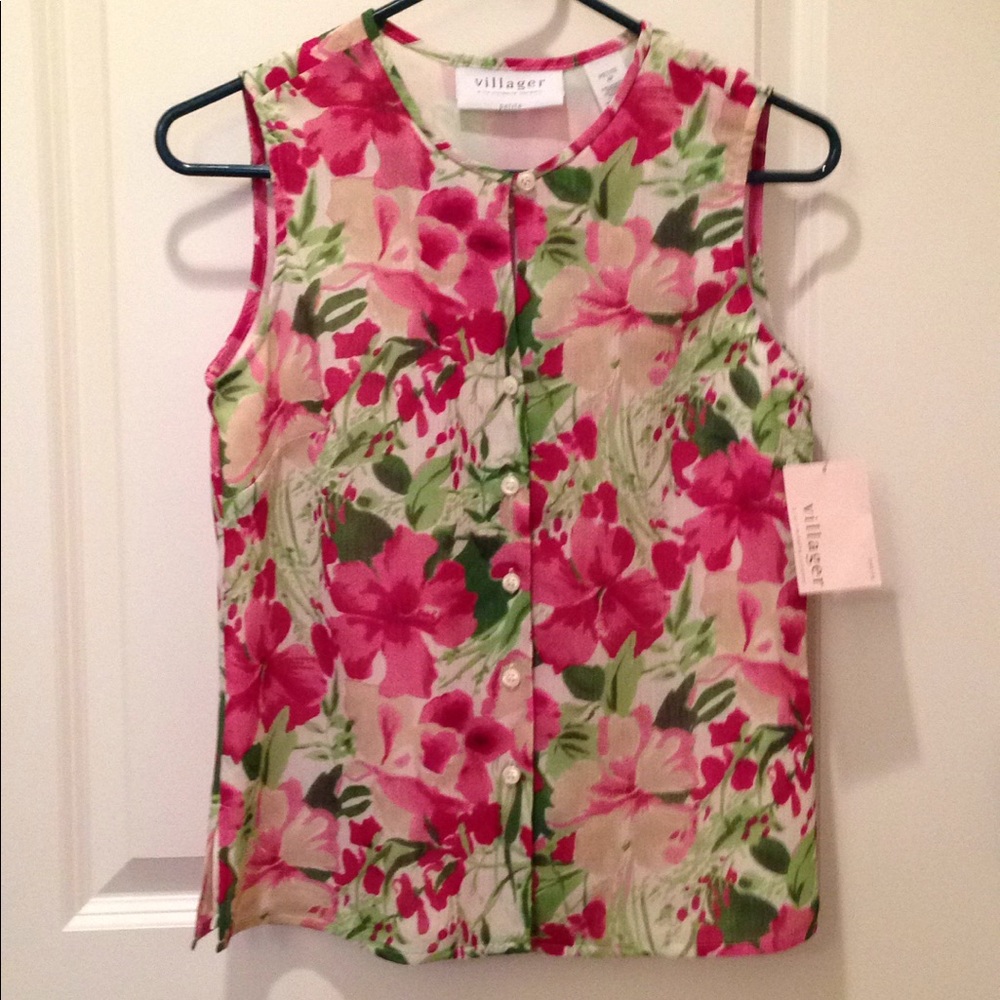 Villager floral woman blouse ( new )